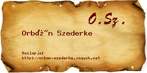 Orbán Szederke névjegykártya